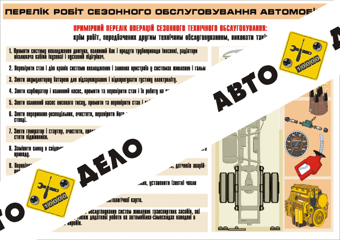 Перечень работ сезонного обслуживания автомобилей
